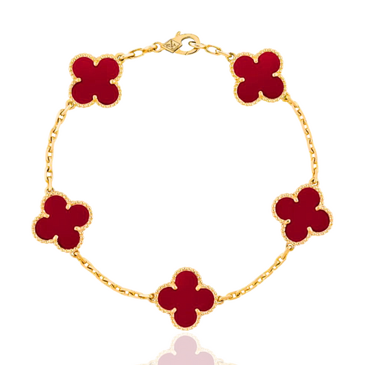 Lucky Clover Bracelet - Red